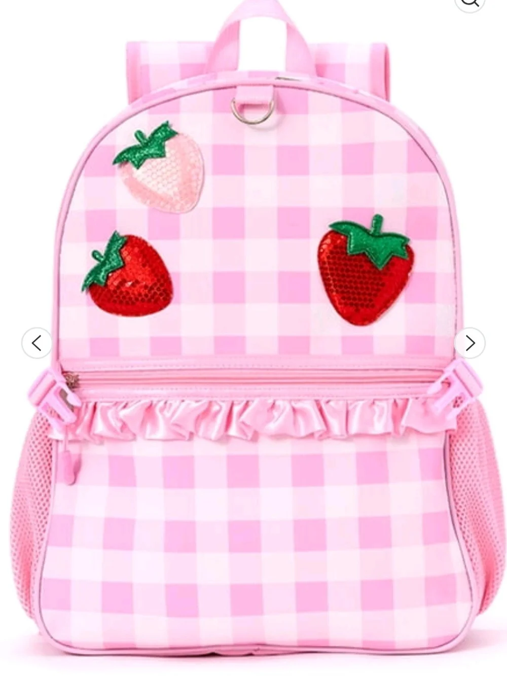 Pink Strawberry Patch Kids Backpack - Unbranded
